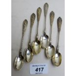 A set of 6 Victorian silver teaspoons, i