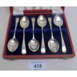 A set of 6 silver teaspoons, Glasgow 190