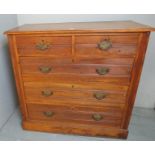 An Edwardian satin walnut chest of two s