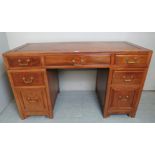 A good quality Chinese pedestal desk wit