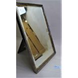 A silver table mirror, 13" x 8" Sheffiel