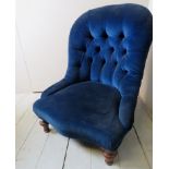 A Victorian nursing chair, upholstered i