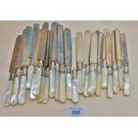 A set of 24 mother of pearl handled kniv