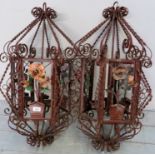 A pair of early 20th century wrought iro