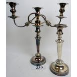 A Georgian-Revival silver plated candela