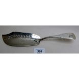 A Georgian silver fish slice with pierce