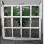 A c1930's sash window with inset leaded