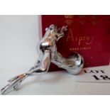 A Louis Lejeune `Leaping Frog' car mascot, chrome plated, underside stamped, with an Asprey box,