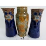 An early 20th century Royal Doulton `Natural Foliage Ware' Stoneware vase, impressed "X8531 H 8354",