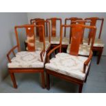 A set of eight 20th century Chinese dining chairs, to include two carvers,