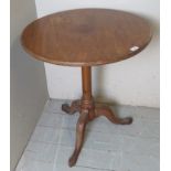 A 19th century mahogany circular tripod table with triple splayed legs est: £40-£60
