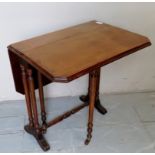 An Edwardian pale mahogany small Sutherland table,