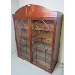 A Georgian mahogany bookcase top with astral glazed doors and five slides inside glass,