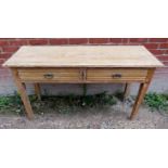 A French late 19th century pine two drawer hall table est: £150-£250