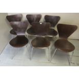 Fritz Hansen - A set of six late 20th century dining chairs,