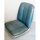 A 1950's? Ford thunderbird seat, pale blue with chrome finish,