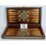 A Damascus inlaid games compendium box w