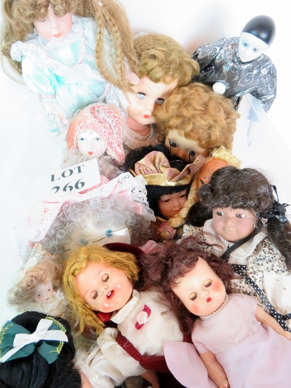 A collection of vintage and modern dolls