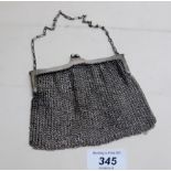 A silver vintage mesh purse, Birmingham