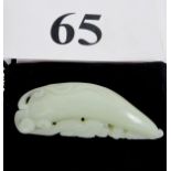 A carved jade celadon pepper, 75mm long,