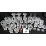 A substantial quantity of cut glass to include brandy baloons, rummers, sherry glasses,