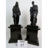 William Challen Beattie (Scottish, c1802-1867) - a pair of fine quality bronze figures 'Newton',