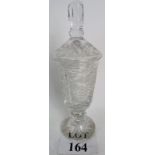 A heavy quality cut glass jar and cover,