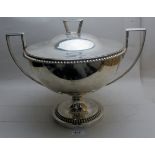 A Georgian silver pedestal two handled s