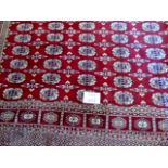 A 20th century part silk Persian carpet