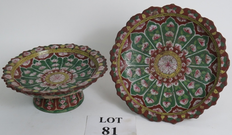 A matched pair of Oriental footed bowls