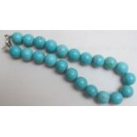 Turquoise howlite gemstone necklace, lar