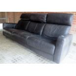 A 20th century black leather reclining 3