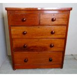 A Victorian pale mahogany chest of 2 sho