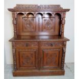 A Victorian oak carved 17th century styl