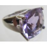 15ct Rose de France amethyst ring, large