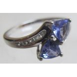 9ct white gold trilliant cut tanzanite g