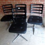 A set of 4 20th century chrome chairs wi