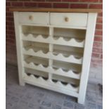 A Fired Earth oak and painted wine rack