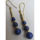 Lapis lazuli earrings, shepherds hook es