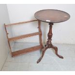 A small mahogany tripod wine table and a