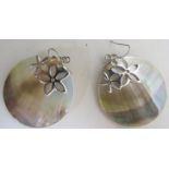 Artisan crafted shell earrings, 925 est: