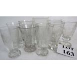 Nine 19th century glass drinking glasses