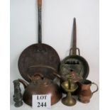 A collection of antique domestic metalwa