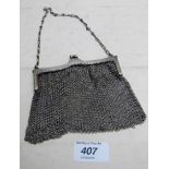 A silver vintage mesh purse, Birmingham