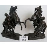 A fine pair of bronze Marley Horses (hor