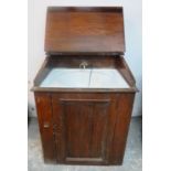 A 19th century oak campaign washstand wi