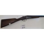 12 bore AYA Yeoman side by side shotgun, serial no: 400914, chambers 2.75", stock 13.75, (U.