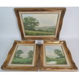 Edward Turner (b1927) - three signed oils on canvas depicting country landscapes,