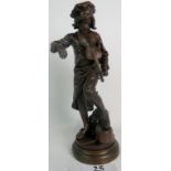 A fine bronze sculpture after Adrien Etienne Gaudez (1845-1902) - 'Lulli Enfant' depicting a young