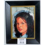 Robert Lenkiewicz (1941-2002) - 'Portrait of a young woman/girl', oil on hardboard, signed verso,